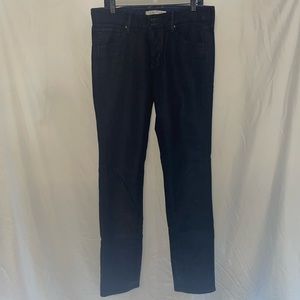 coated high rise denim